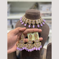 Hira Collection Premium Crystal Stone And Pearl Choker Necklace Set