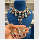 Hira Collection Glamorous Pota Stone And Austrian Stone Necklace Set