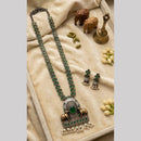 Hira Collections Exclusive 2 Tone Pota Stone Pearl Long Necklace Set for Women