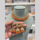 Hira Collections Glamorous Crystal Stone And Pearl Necklace Set