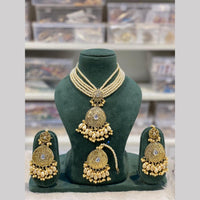 Hira Collections Elegant Pota Stone And Beads Fashion Choker Necklace Set