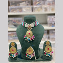Hira Collections Elegant Pota Stone And Beads Fashion Choker Necklace Set