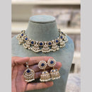 Hira Collections Premium Pota Stone And Pearl Necklace Set for Women