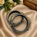 Hira Collections Elegant Dual Tone Openable Party Wear Bangles Set