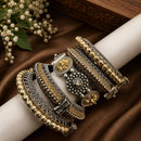 Hira Collections Elegant Dual Tone Openable Party Wear Bangles Set