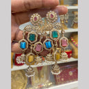 Hira Collections Premium Pota Stone And Pearl Jhumki Earrings for Women