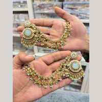Hira Collections Heritage Kundan Stone And Pearl Kan Chian Dangler Earrings