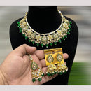 Hira Collections Royal Kundan Stone Beads And Pearl Necklace Set