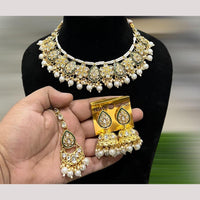 Hira Collections Royal Kundan Stone Beads And Pearl Necklace Set