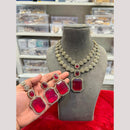 Hira Collections Premium Polki Kundan Stone Necklace Set