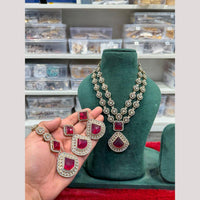 Hira Collections Premium Polki Kundan Stone Necklace Set