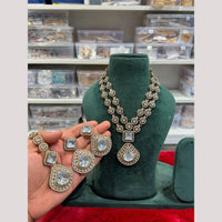 Hira Collections Premium Polki Kundan Stone Necklace Set