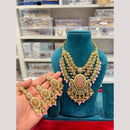 Hira Collections Premium Polki Kundan Stone And Pearl Necklace Set