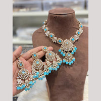 Hira Collections Premium Polki Kundan Stone And Pearl Choker Necklace Set