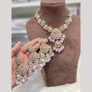 Hira Collections Premium Polki Kundan Stone And Pearl Choker Necklace Set