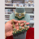 Hira Collections Premium Kundan Stone And Pearl Choker Necklace Set