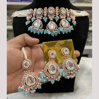 Hira Collections Premium Kundan Stone And Pearl Choker Necklace Set