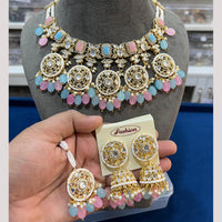 Hira Collections Premium Kundan Stone And Pearl Choker Necklace Set