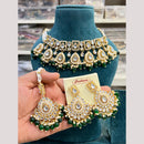Hira Collections Premium Kundan Stone And Pearl Choker Necklace Set