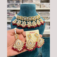 Hira Collections Premium Kundan Stone And Pearl Choker Necklace Set