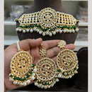 Hira Collections Premium Kundan Stone And Pearl Choker Necklace Set
