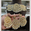 Hira Collections Premium Kundan Stone And Pearl Choker Necklace Set
