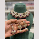 Hira Collections Premium Kundan Stone And Pearl Meenakari Choker Necklace Set
