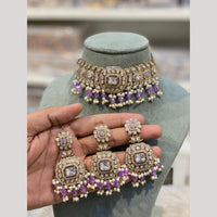 Hira Collections Elegant Pota Stone And Beads Fashion Choker Necklace Set
