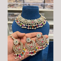 Hira Collections Elegant Pota Stone And Beads Fashion Choker Necklace Set