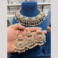 Hira Collections Elegant Pota Stone And Beads Fashion Choker Necklace Set