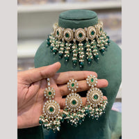 Hira Collections Elegant Pota Stone And Beads Fashion Choker Necklace Set
