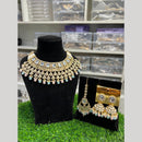 Hira Collections Premium Kundan Stone Beads And Pearl Choker Necklace Set