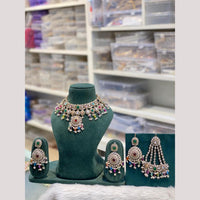 Hira Collections Elegant Pota Stone And Beads Fashion Choker Necklace Set