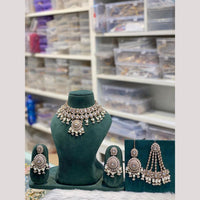 Hira Collections Elegant Pota Stone And Beads Fashion Choker Necklace Set