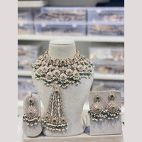Hira Collections Elegant Pota Stone And Beads Fashion Choker Necklace Set