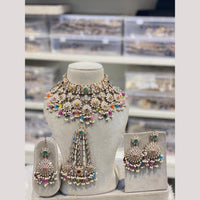 Hira Collections Elegant Pota Stone And Beads Fashion Choker Necklace Set