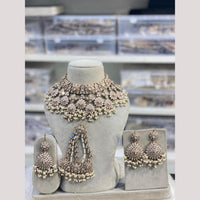 Hira Collections Elegant Pota Stone And Beads Fashion Choker Necklace Set