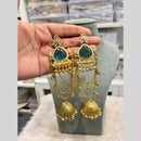 Hira Collections Grand Crystal Stone And Pearl Ghungroo Jhumki Earrings
