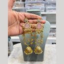 Hira Collections Grand Crystal Stone And Pearl Ghungroo Jhumki Earrings