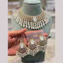 Hira Collections Premium Kundan Stone Beads And Pearl Necklace Set