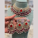 Hira Collections Premium Kundan Stone Beads And Pearl Necklace Set