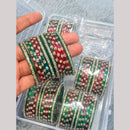 Hira Collections Decorative Austrian Stone Colorful Galss Bangles Set