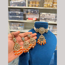 Hira Collections Premium Kundan Stone Beads And Pearl Choker Necklace Set