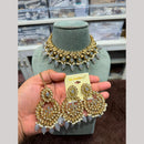 Hira Collections Luxury Crystal Stone Beads And Pearl Choker Necklace Set