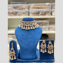 Hira Collections Premium Polki Kundan Stone And Pearl Choker Necklace Set