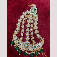Hira Collections Statement Kundan Stone Pearl Passa for Women /Designer Hair Accessory