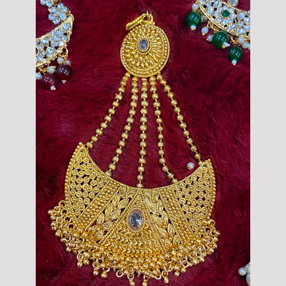 Hira Collections Statement  Pota Stone Pearl Passa for Women /Designer Hair Accessory