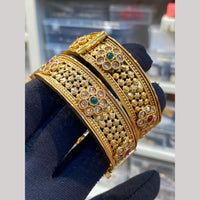 Hira Collections Premium Pota Stone Openable Bangles Set