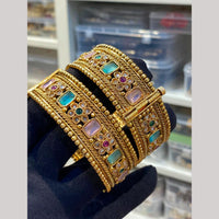 Hira Collections Premium Pota Stone Openable Bangles Set