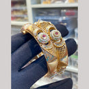 Hira Collections Premium Pota Stone And Pearl Meenakari Openable Bangles Set